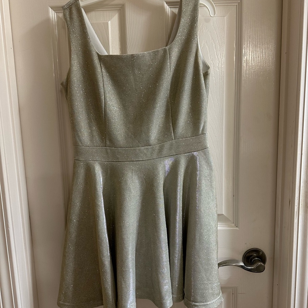 SHEIN Glittery Silver Mini Dress